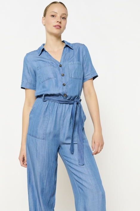 LolaLiza blauwe dames jumpsuit | Close up