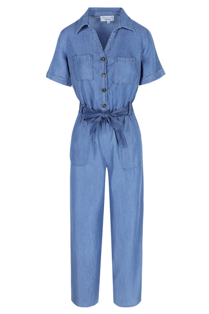 LolaLiza blauwe dames jumpsuit | Vooraanzicht