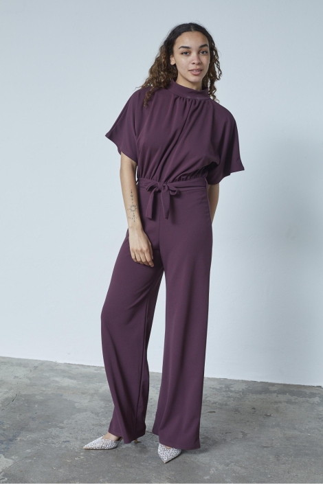 SisterS point bordeaux dames jumpsuit | Model vooraanzicht