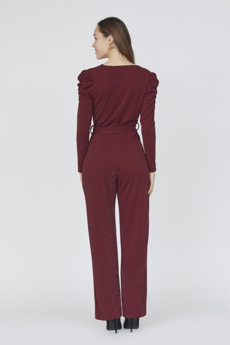SisterS point rode dames jumpsuit | Model achteraanzicht