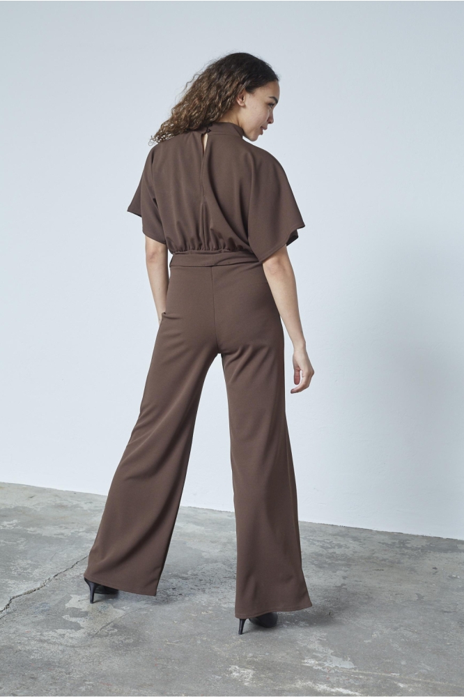 SisterS point bruine dames jumpsuit | Model achteraanzicht