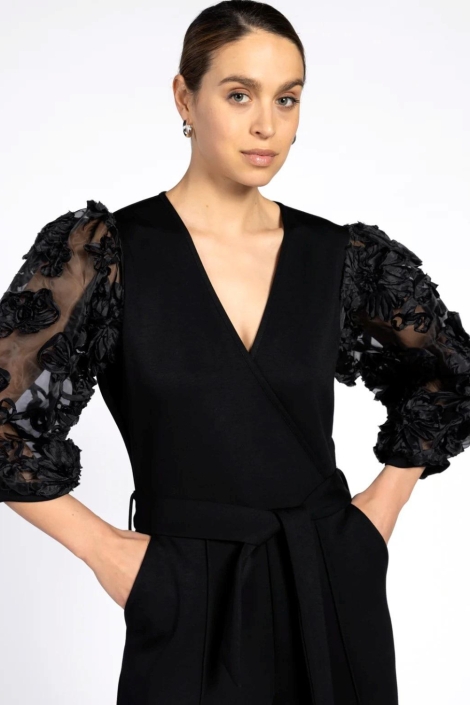 Aaiko zwarte dames jumpsuit | Close up