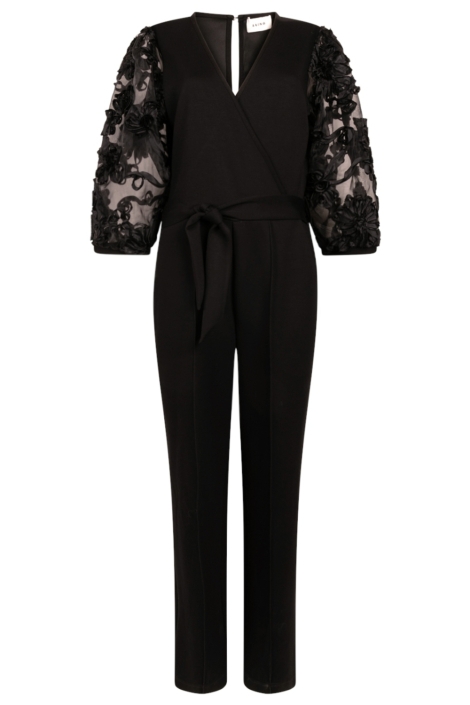 Aaiko zwarte dames jumpsuit | Vooraanzicht