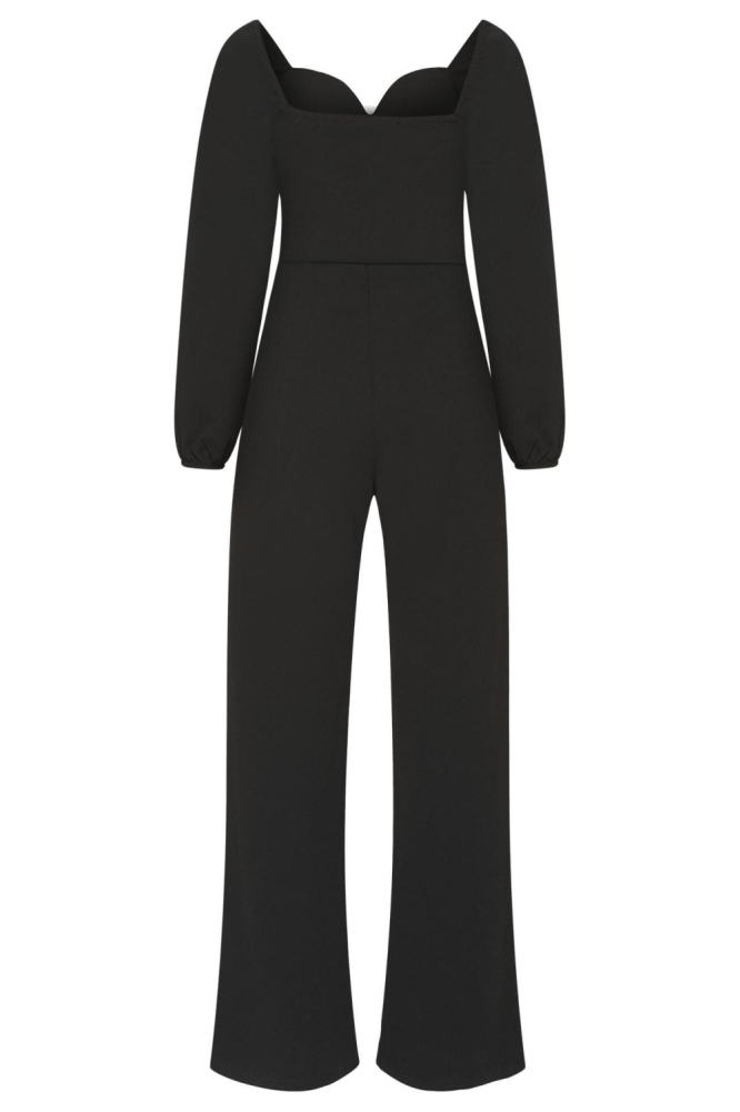 SisterS point zwarte dames jumpsuit | Achteraanzicht