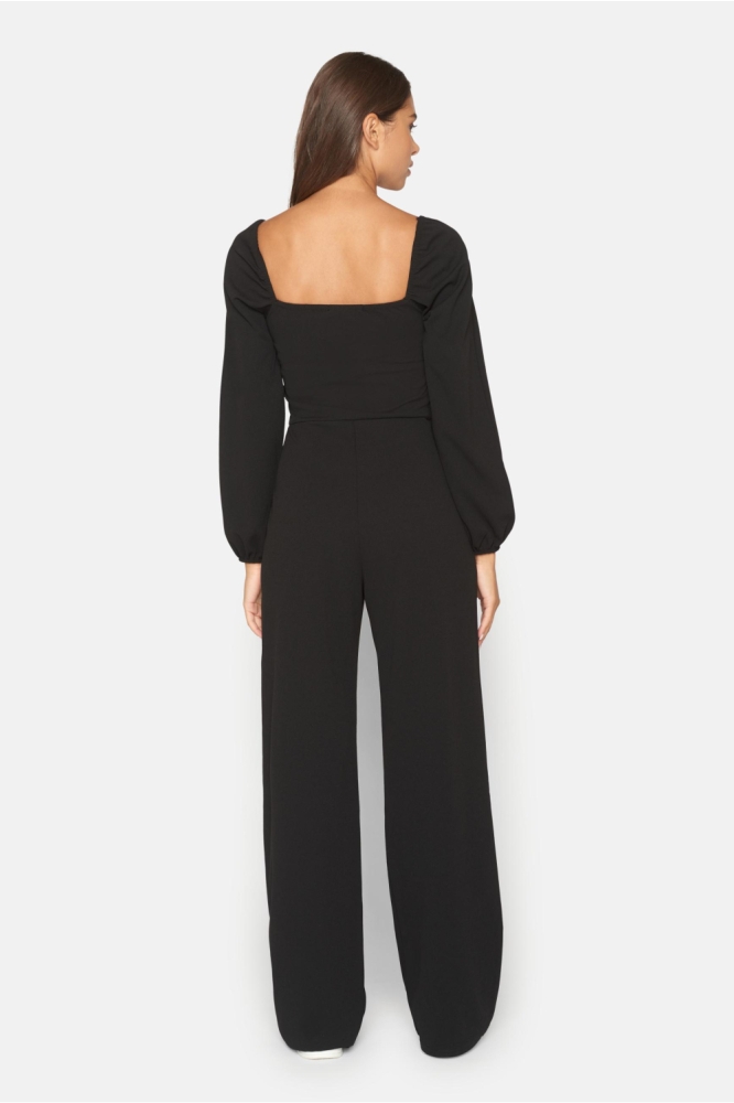 SisterS point zwarte dames jumpsuit | Model achteraanzicht