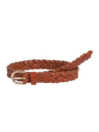 Pieces Accessoire PCAVERY LEATHER BRAIDED SLIM BELT NOOS 17077740 Cognac
