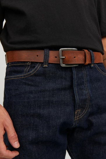 Jack & Jones Accessoire JACVICTOR LEATHER BELT NOOS 12152757 Mocha Bisque