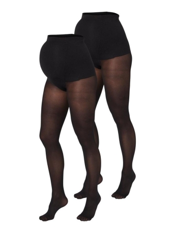 Mama-Licious Positiekleding MLSABINE PANTYHOSE 2 PACK A. NOOS 20011062 Black/BLACK