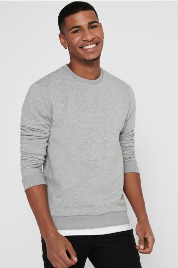 Only & Sons Trui ONSCERES LIFE CREW NECK NOOS 22018683 Light Grey Melange
