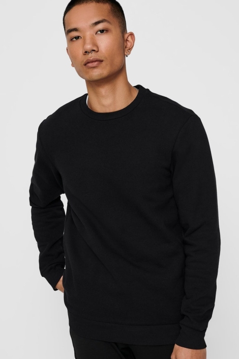 Only & Sons zwarte heren trui | Close up