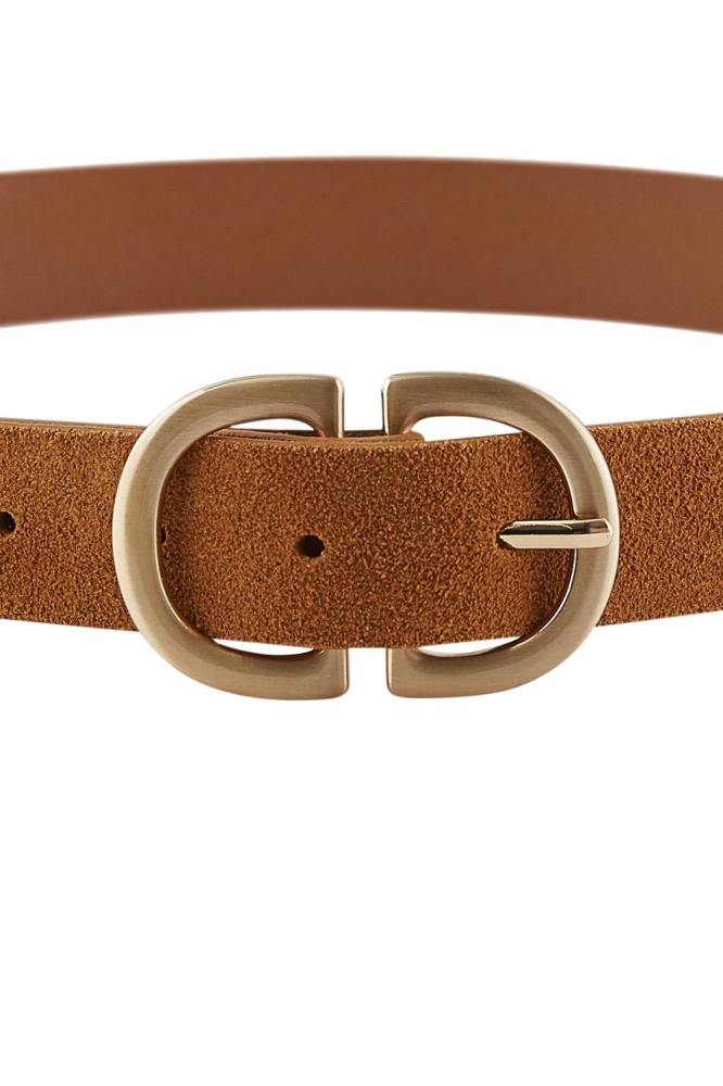 PCJUVA SUEDE JEANS BELT NOOS 17102275 Cognac