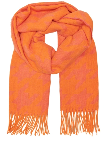 Only Accessoire ONLVIVIAN LIFE HOUNDTOOTH SCARF CC 15266628 Persimmon Orange