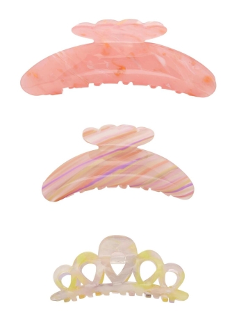 Only Accessoire ONLAUGUSTA HAIR CLIP 3-PACK 15285648 Bonbon/MARBLE EFFECT