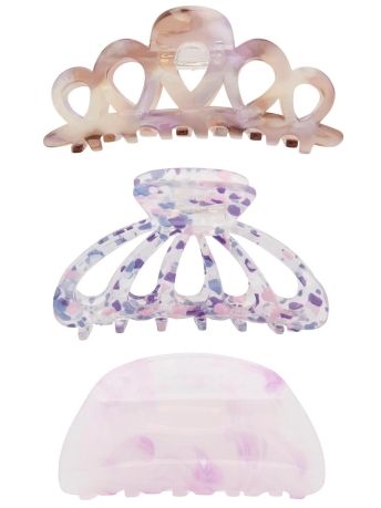 Only Accessoire ONLAUGUSTA HAIR CLIP 3-PACK 15285648 LAVENDER FROST/MARBLE