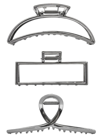 Only Accessoire ONLLULU  HAIR CLIP 3-PACK ACC 15286978 DARK SILVER