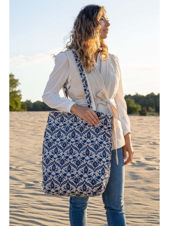 Zusss Accessoire KATOENEN SHOPPER MET PRINT 0206 003 ZAND