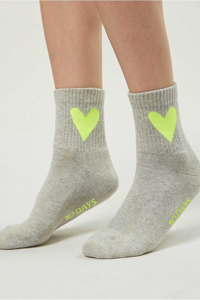 SOCKS HEART 20 937 3202 4001 LIGHT GREY MELEE