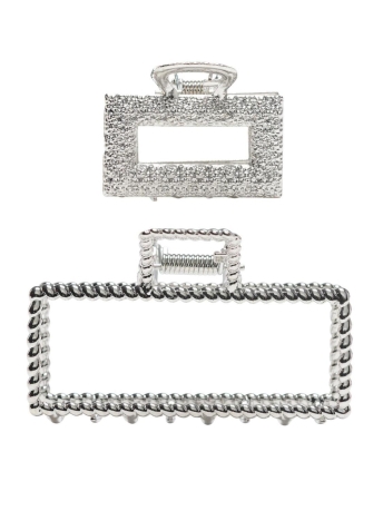 Only Accessoire ONLSAGA 2-PACK METAL HAIRCLIPS ACC 15297561 SILVER COLOUR