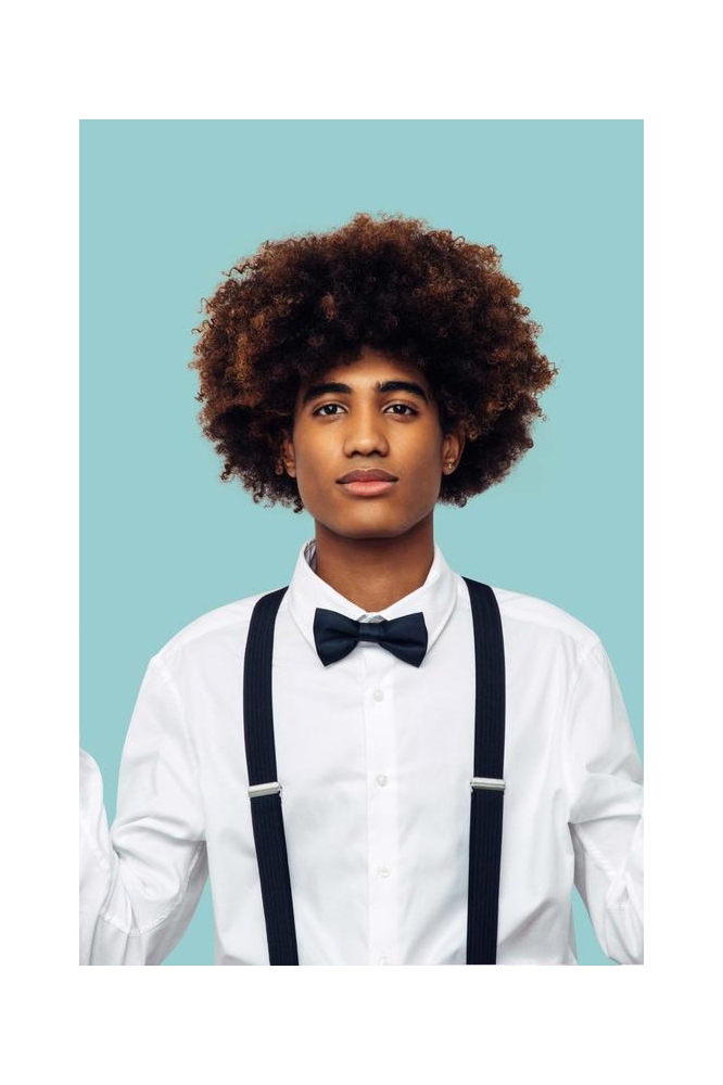 Strickie zwarte heren accessoire | Model vooraanzicht