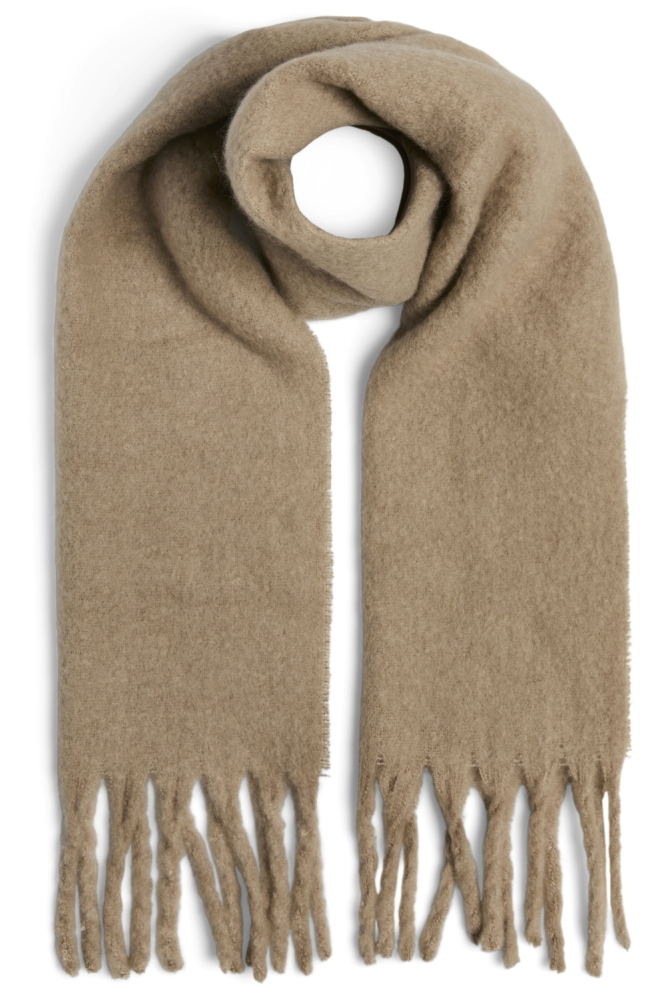 Pieces taupe dames sjaal | Vooraanzicht