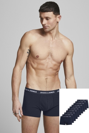 Jack & Jones Ondergoed JACSOLID TRUNKS 10 PACKS NOOS 12189937 Navy Blazer/Navy Blazer