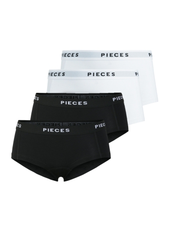 Pieces Ondergoed PCLOGO LADY 4 PACK SOLID NOOS BC 17106857 Black 4 PACK W. BLK/BLK/WHITE/WHITE