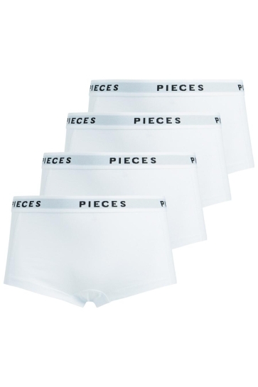 Pieces Ondergoed PCLOGO LADY 4 PACK SOLID NOOS BC 17106857 Bright White