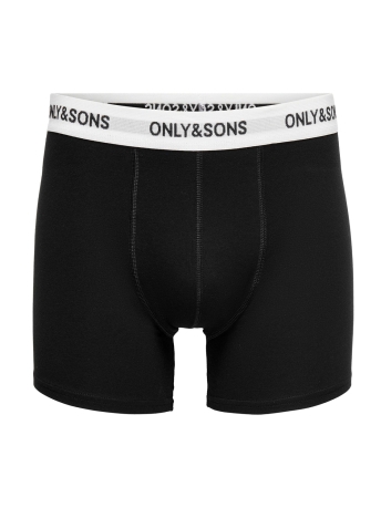 Only & Sons Ondergoed ONSFITZ SOLID BLACK BOXER 3PACK NOO 22028589 Black Detail WHITE WAIST