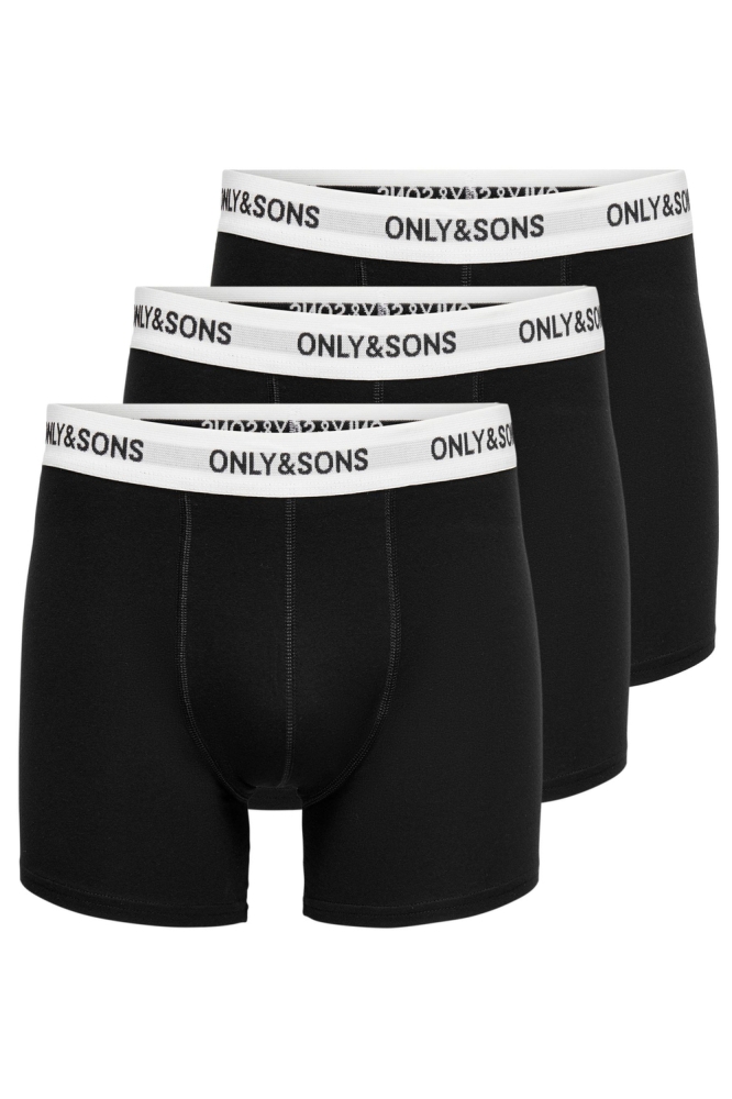 Only & Sons zwarte heren ondergoed | Inhoud verpakking