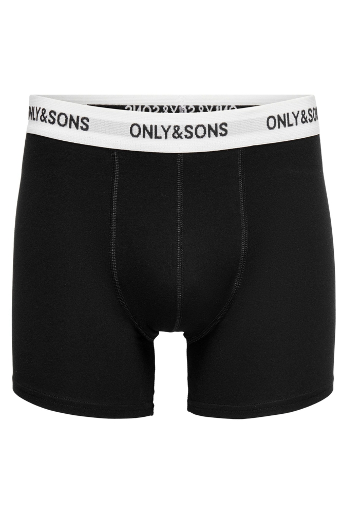 ONSFITZ SOLID BLACK BOXER 3PACK NOO 22028589 Black Detail WHITE WAIST