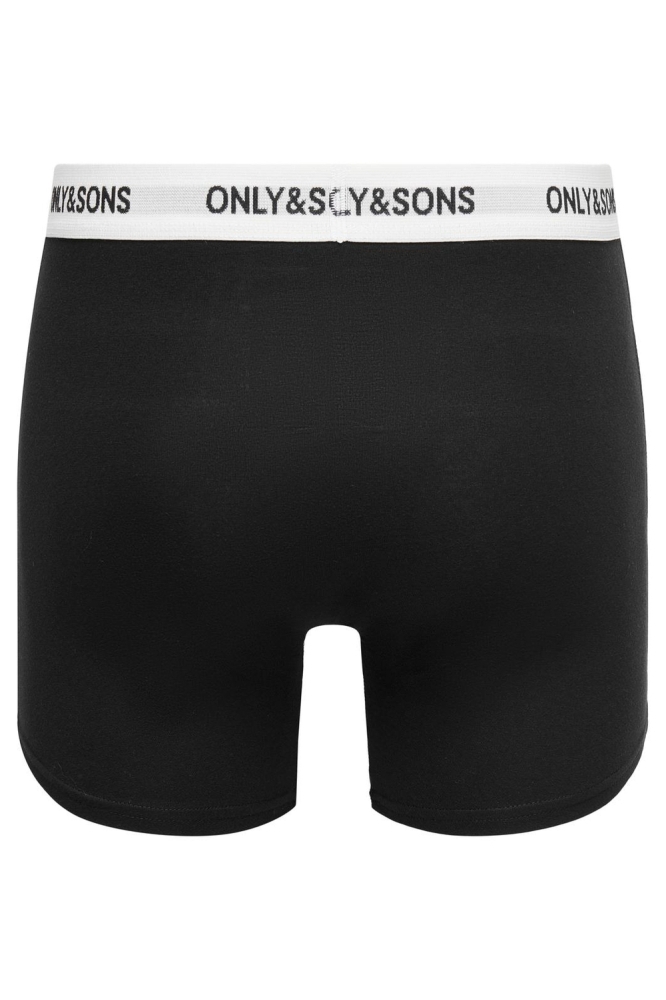 ONSFITZ SOLID BLACK BOXER 3PACK NOO 22028589 Black Detail WHITE WAIST