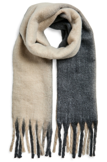 Pieces PCJOCCA LONG SCARF BC 17159945 SILVER LINING/BLACK