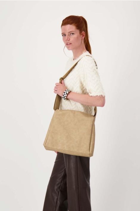 Zusss taupe dames tas | Model vooraanzicht