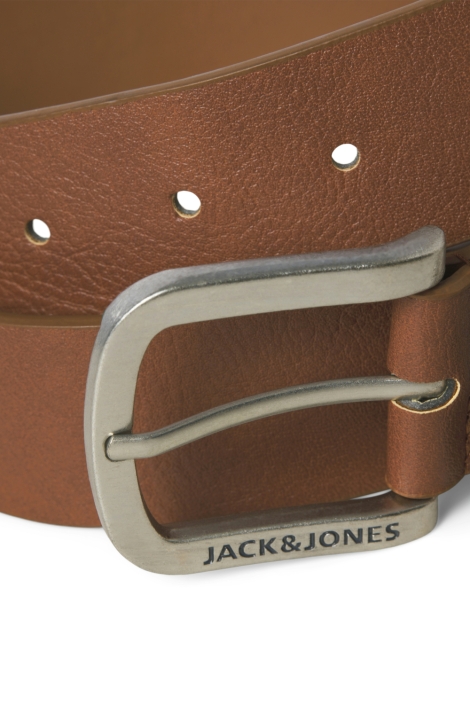 Jack & Jones cognac heren riem | Close up