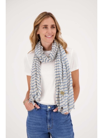 Zusss Accessoire  SJAAL GESTREEPT 0309 043 7029  ZAND/KOBALTBLAUW