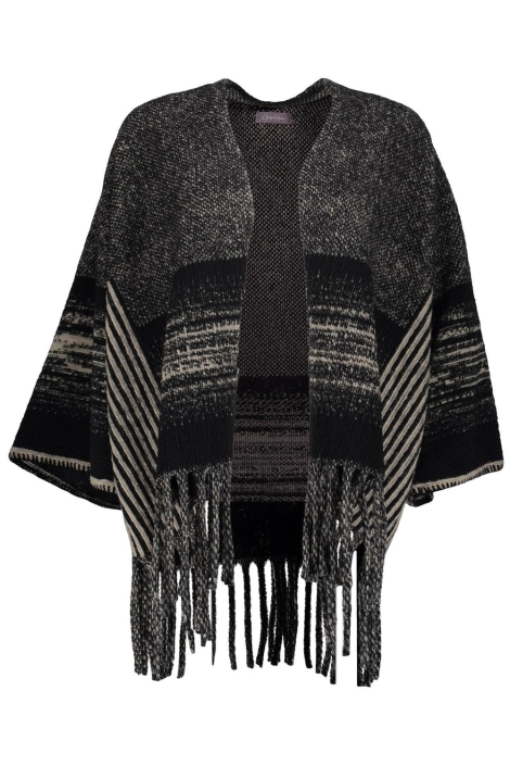 Geisha zwarte dames poncho | Vooraanzicht