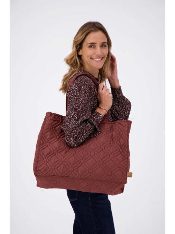 Zusss Accessoire GEWATTEERDE BOODSCHAPPENTAS 0207 050 1503 CHOCOLADEBRUIN
