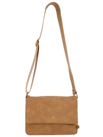 Zusss Accessoire SCHOUDERTASJE MET STIKSELS 0204 021 1507 COGNAC