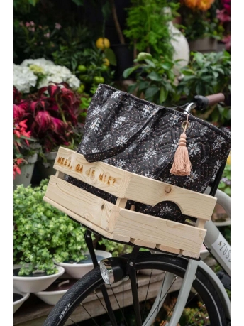 Zusss Accessoire LIMITED GEWATTEERDE TAS 0207 052 0000 BLOEMENPRINT ZWART