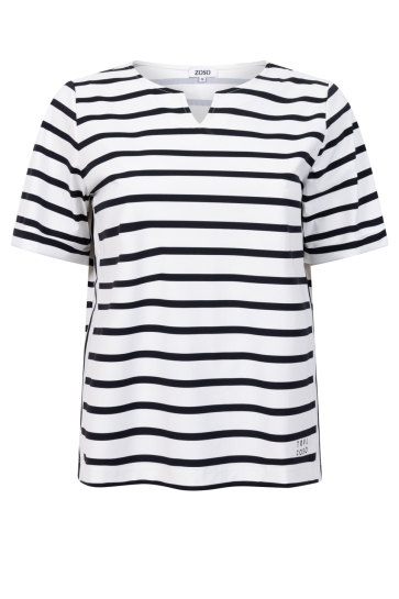 Zoso T-shirt DEBBY 253 0016-0000 WHITE/BLACK