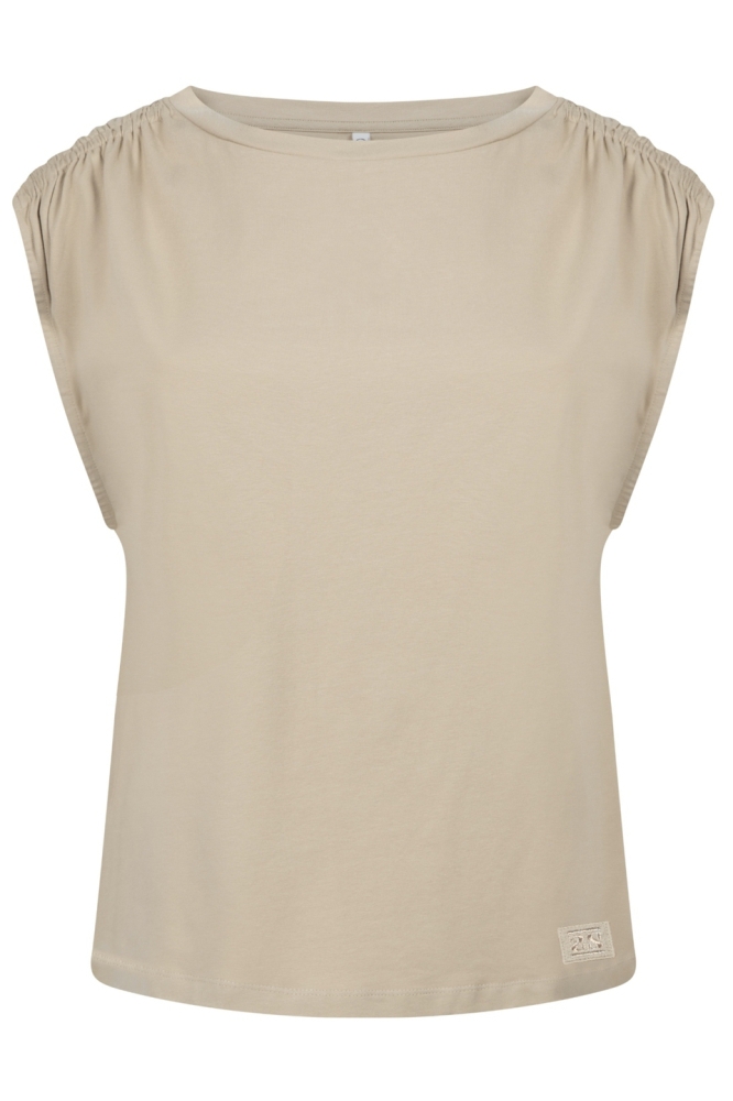 Zoso beige dames t-shirt | Vooraanzicht