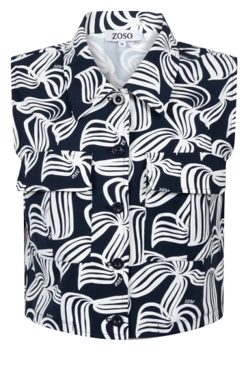 Zoso Blouse DONNA 252 0008-0016 navy/white