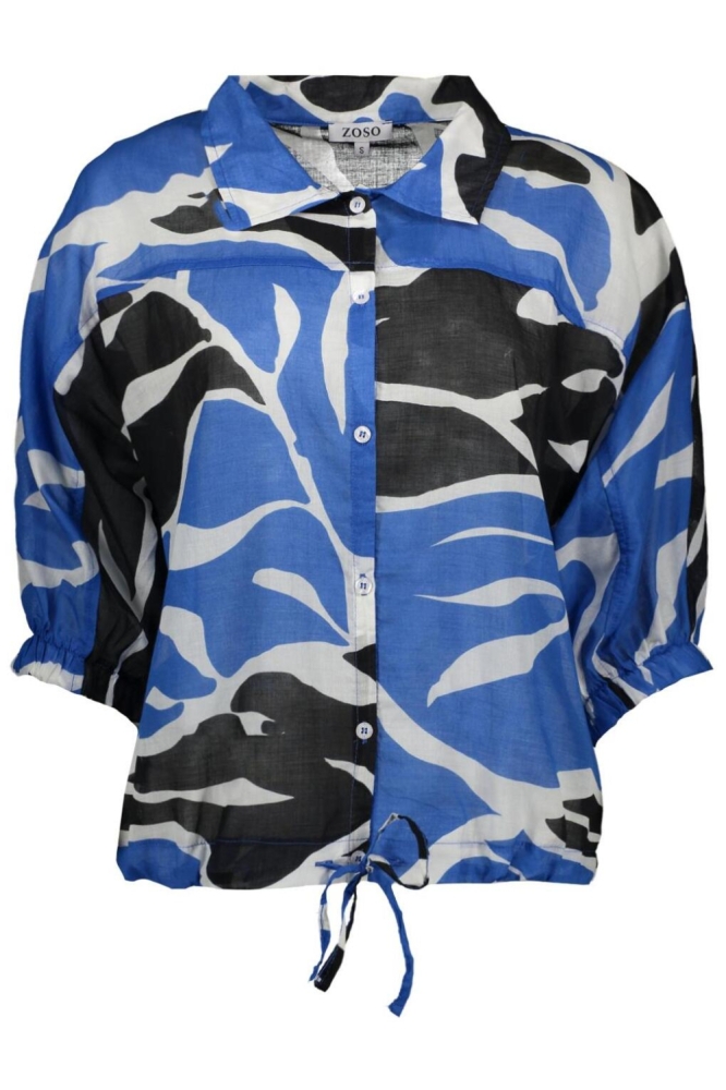 Zoso blauwe dames blouse | Vooraanzicht