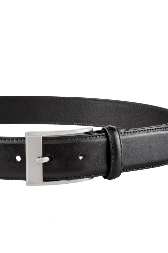 Lerros zwarte heren riem | Close up