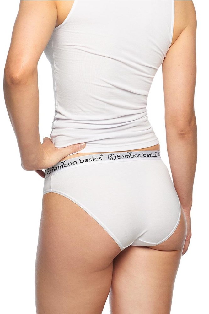 Bamboo basics witte dames ondergoed | Model achteraanzicht