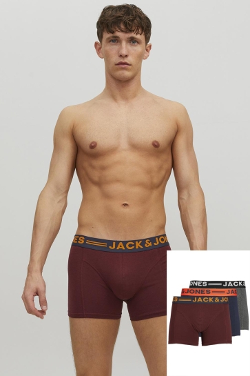 Jack & Jones Ondergoed JACLICHFIELD TRUNKS 3 PACK NOOS 12113943 Burgundy