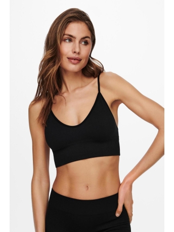 Only Top ONLVICKY  RIB SEAMLESS V-NECK TOP NOOS 15201539 BLACK