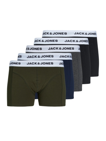 Jack & Jones Ondergoed JACBASIC WHITE WB TRUNKS 5 PACK NOO 12214455 FOREST NIGHT/NAVY BLAZE