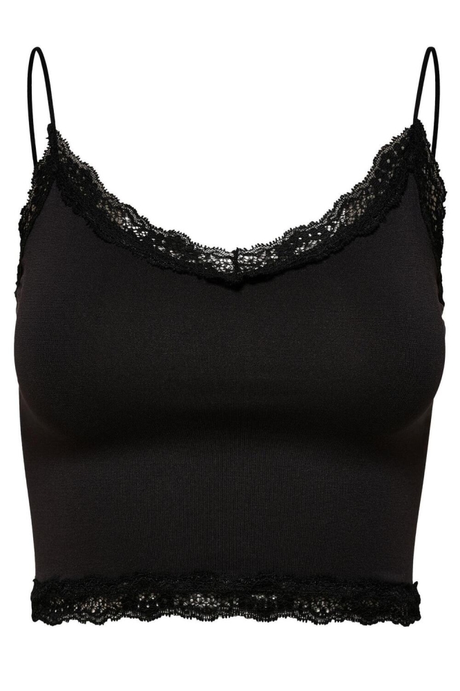 ONLVICKY  LACE SEAMLESS CROPPED TOP 15190175 BLACK