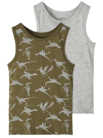 Name It Ondergoed NKMTANK TOP 2P OLIVE NIGHT DINO NOO 13206974 Olive Night
